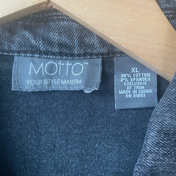 Motto Gray Black Jean Jacket Size XL In Excellent Condition - Picture 4 of 9